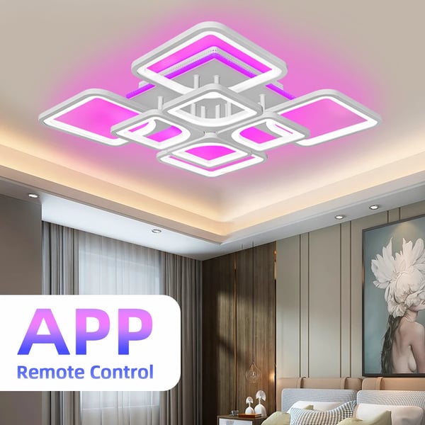 Loftlampe, RGB Stemningsindstillinger, Moderne Design,HVID