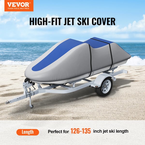 Jet Ski Dække, Kraftigt 600D Oxford Stof, Vandtæt, UV Beskyttelse,126-135ft