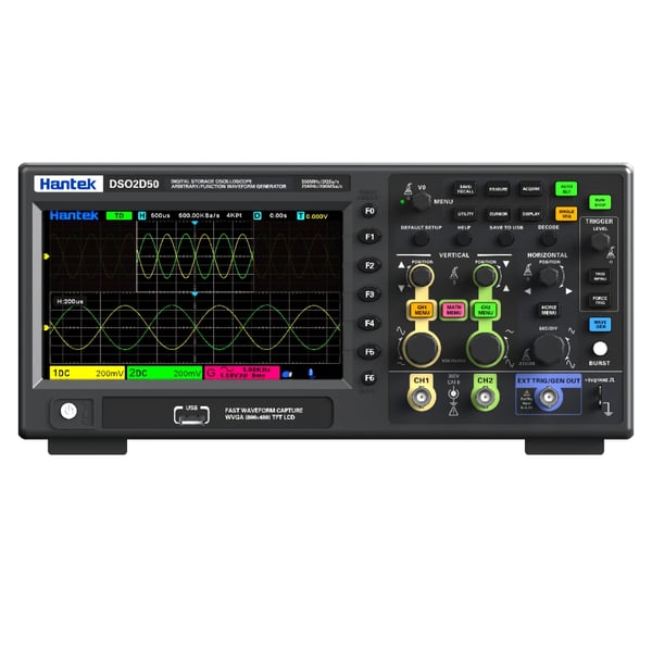 Digitalt oscilloskop, 500MHz båndbredde, 2GSa/s samplingshastighed med bølgeformgenerator,DSO2D50