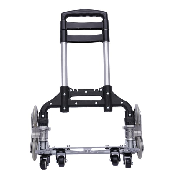 Trappeklatrer, Aluminiumlegering + PP-materiale, Belastningsevne 75kg / 165lbs, Justerbar højde 67cm-106cm, Foldede dimensioner 17cm x 15cm