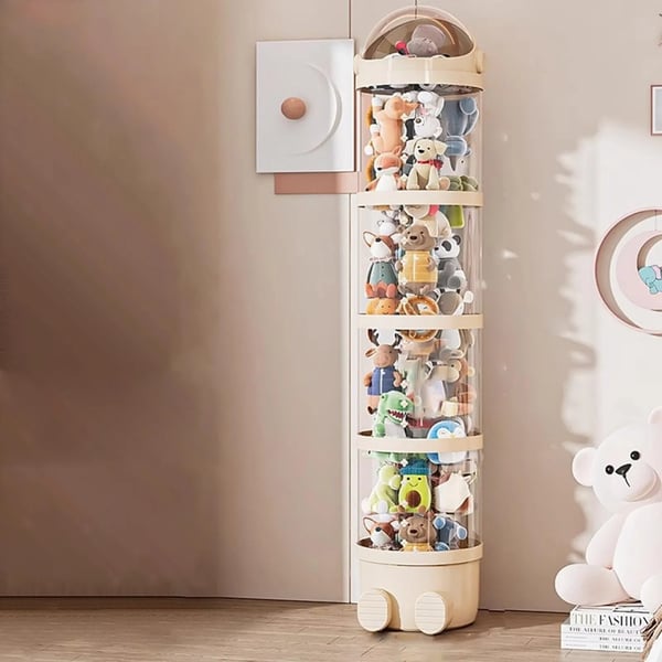 Opbevaringsrør til Krammedyr, Rummelig Kapacitet, Holdbart Design,Beige