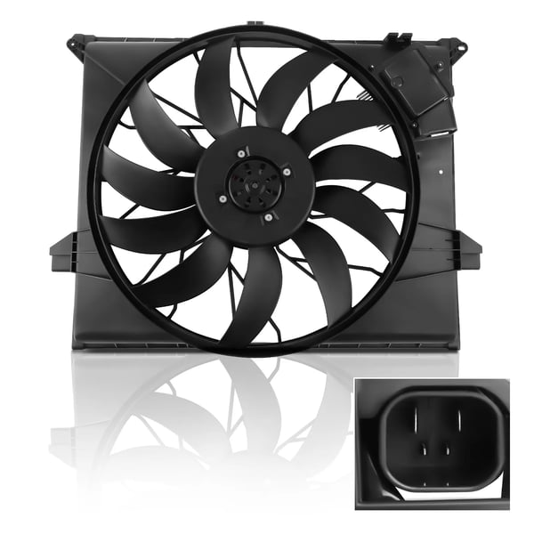 Ventilator- og skærmmontering, elektrisk drev, 11 ventilatorblade, 1900 RPM hastighed, 79 cm længde, 62 cm bredde