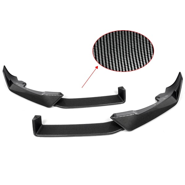 Front Nedre Bumper Spoiler, Kørekompatibilitet, Holdbart ABS Plastmateriale,Kulfiberlook