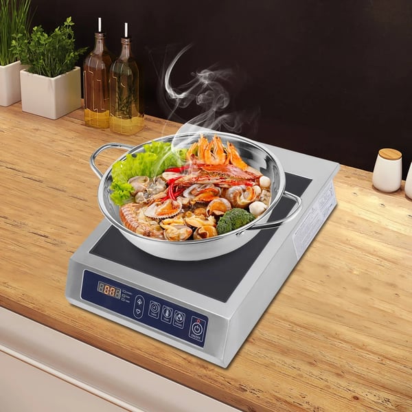 Induktionskogeplade, 35 cm Diameter, 3500W Effekt, 220V Spænding, Digitale Touch Kontroller, Overophedningsbeskyttelse
