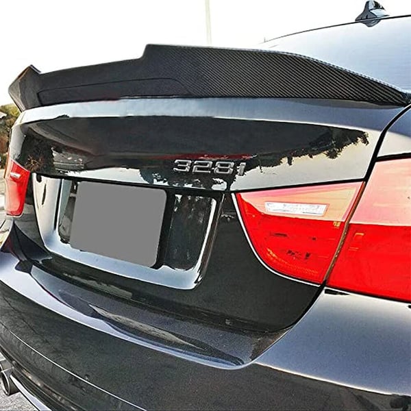 PSM-tyylinen takaluukun spoileri, hiilikuituinen ulkonäkö, sopii BMW 3-sarjaan E90,kuten on esitetty