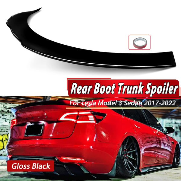 Bagagerumsspoiler, Glanssort, ABS-plastik, Nem installation,Glansende Sort