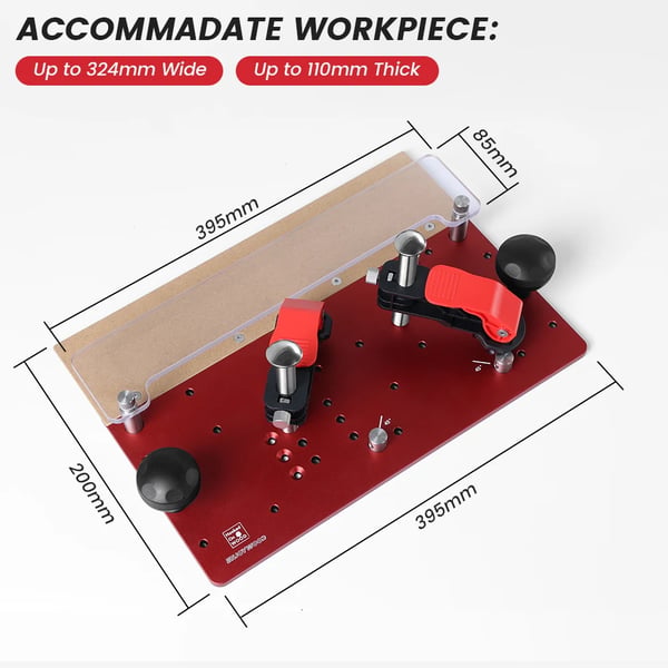 Router Tabel Skinne Kopi Sled, Præcisionsjustering, Ergonomisk Design,Rød med skala