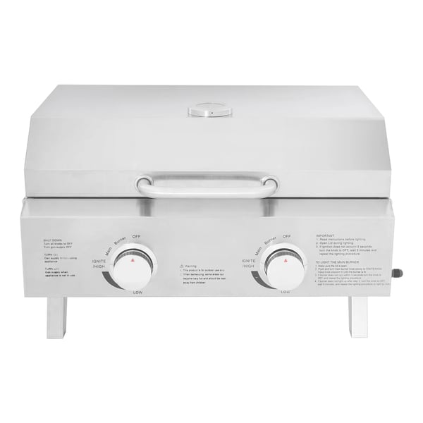 Gasgrill, Rustfrit Stål, Bærbar og Sammenklappelig,Sølv