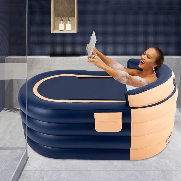 Oppustelig Voksen Badekar, Elektrisk Luftpumpe, Ergonomisk Design,220V