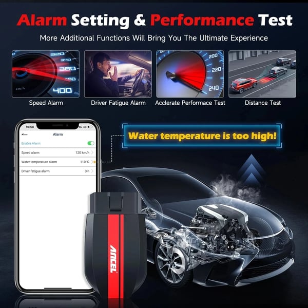 OBD2-skanneri, Bluetooth-yhteys, kattava diagnostiikkatoiminnallisuus,ANCEL BD200