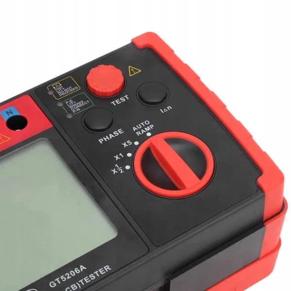 RCD Tester, Holdbart Plastik, 6,5 x 3 x 2 tommer, Kompatibel med RCD Afbrydere, Måler Reaktionstid, Certificeret CAT III 300V