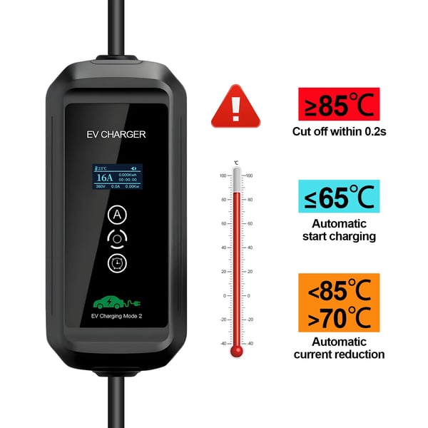 Bærbar EV-lader, Justerbar strøm, Hurtig opladning,Type2