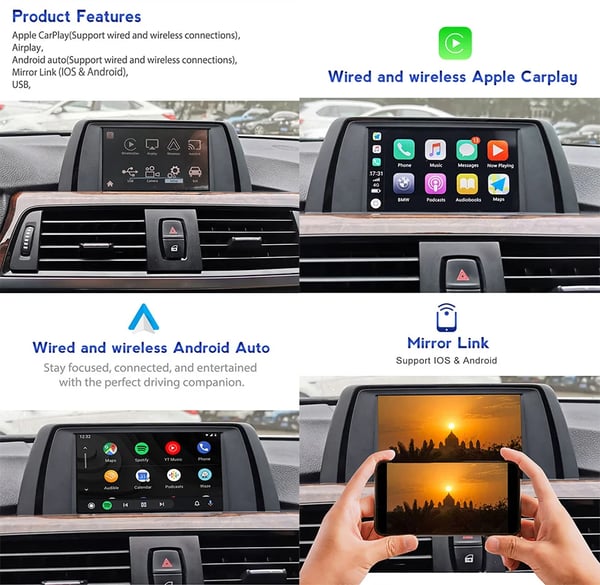 Trådløs CarPlay-boks, Spejlforbindelse, Android Auto-kompatibilitet,CIC