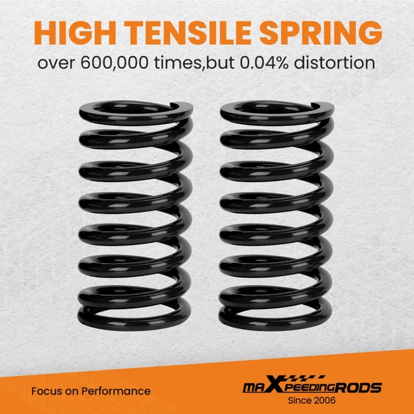 Coilover affjedringssystem, justerbar højde 1-3 tommer, forårs fjederhastighed 12 kg/mm, bagfjederhastighed 8 kg/mm, forårs fjederlængde 190mm