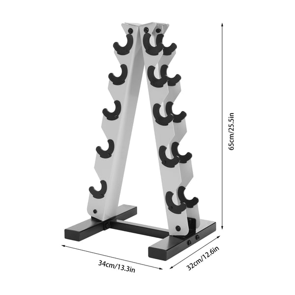 Håndvægte Rack, 5-Lags Design, Pladsbesparende Opbevaring,HVID