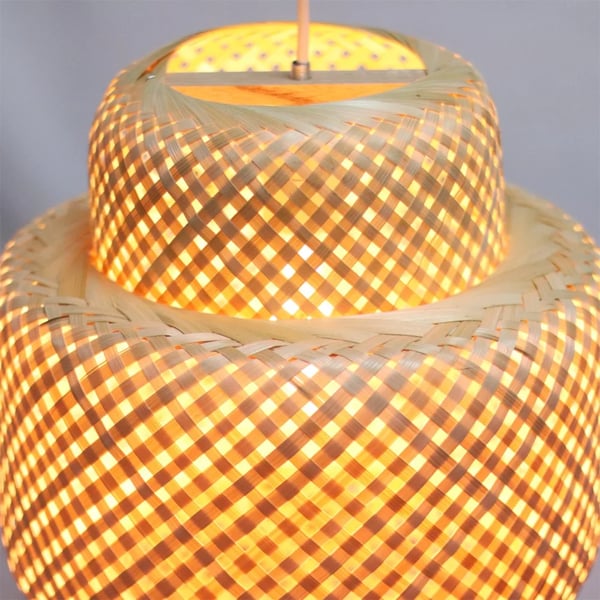 Kronleuchter, Bambusdesign, E27 pære kompatibel,Ingen pære, 50CM