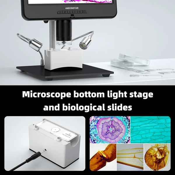 Digitalt Mikroskop, 10,1 tommer Justerbar LCD, 5X-260X Forstørrelse,260X, AD210