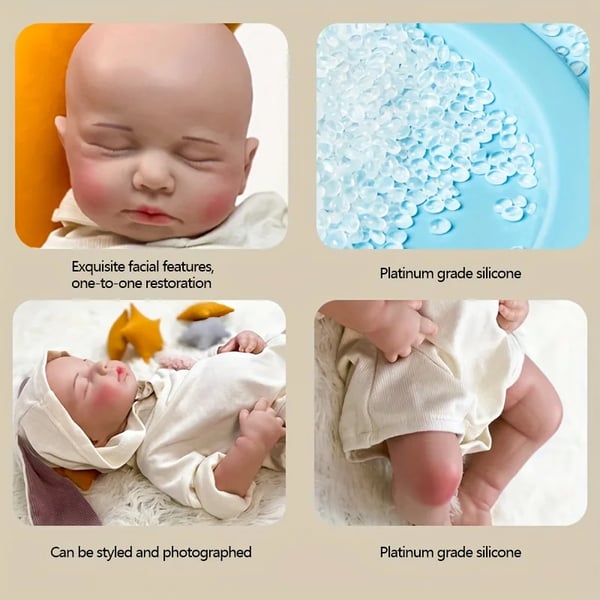 Baby Doll, Realistisk Berøring, Sikker Silikone Materiale,elfenben hvid