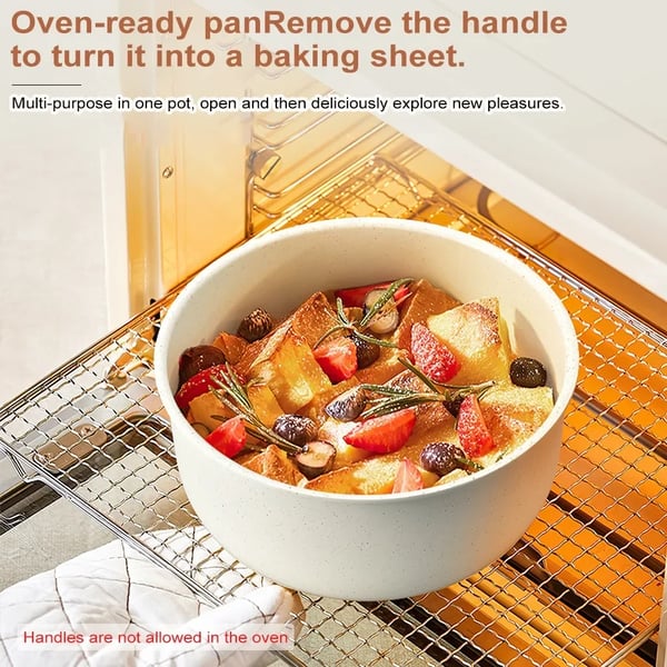 Køkkengrej Sæt, Nonstick Overflade, Induktionskompatibel,HVID, 17stk