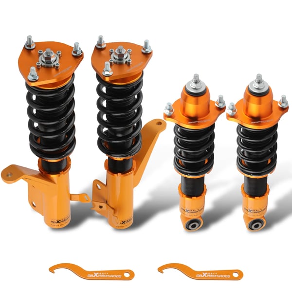 Coilover Stød, Justerbar Kørehøjde 1-3 Tommer, Twin-Tube System, Designet til Kompakte Biler, Støjdæmpning, Højstyrkestål