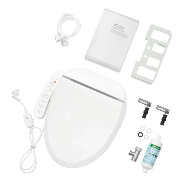 Smart Brusetoilet, Opvarmet Sæde, Justerbar Temperatur,HVID