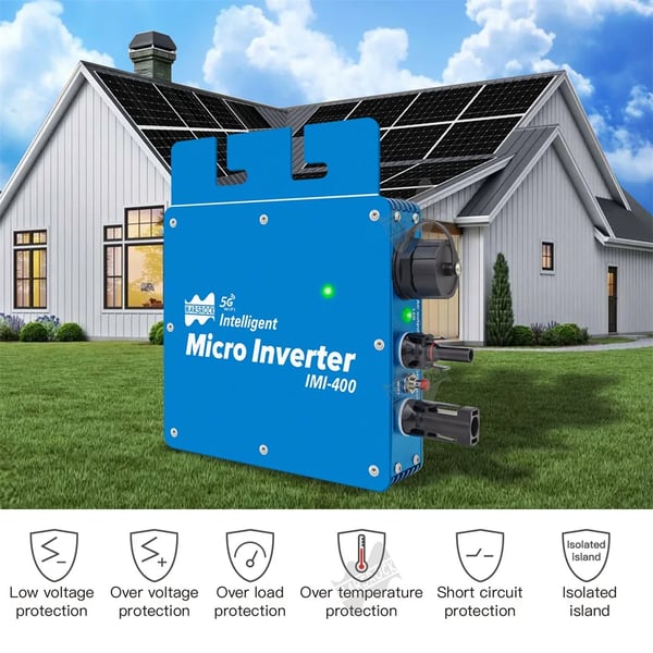 Aurinkomikroinvertteri, 400W Teho, WiFi-valvonta,400W, AC 220V, DC 22-50V