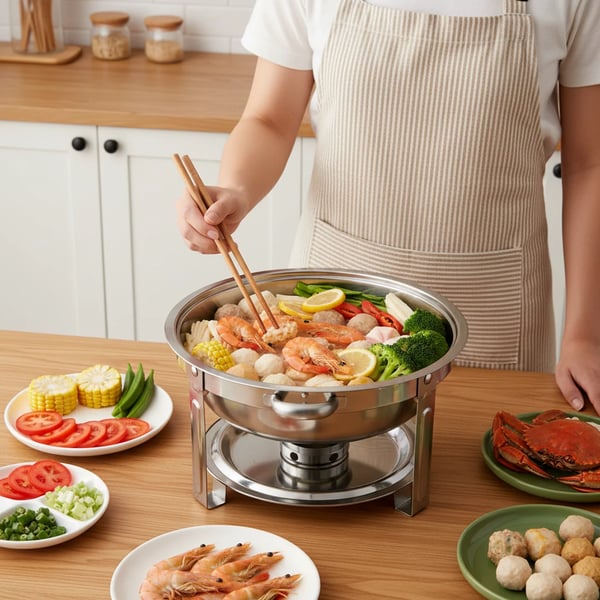 Chafing Dish, 410 rustfrit stål, 7,5L kapacitet,Sølv