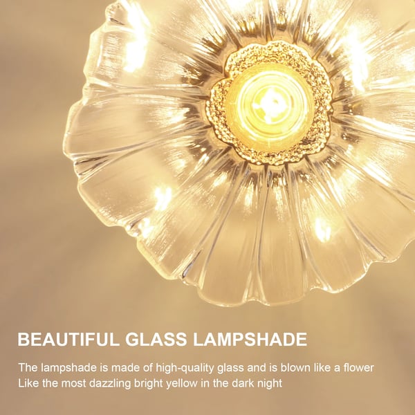 Loftlampe, Vintage Glasdesign, E27 Sokkel,Guld