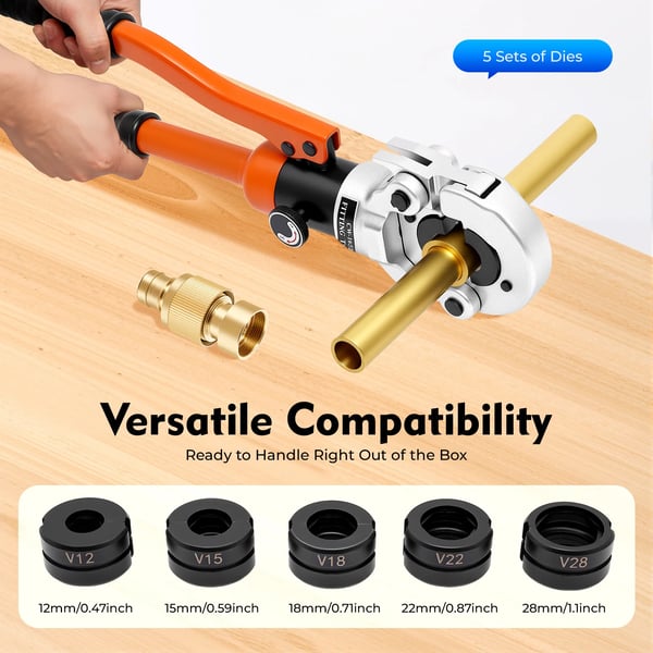 Krympetang, 360° roterbart hoved, ergonomisk hydraulisk design,Appelsin