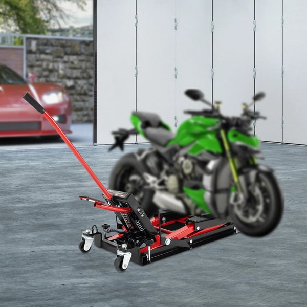 Motorcykellift, 680 kg belastningsevne, justerbar løfteområde,Rød