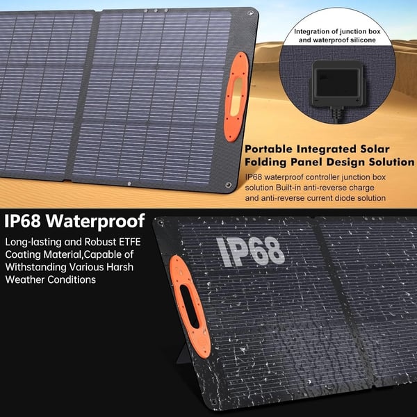 Solpanel, Bærbar, Sammenfoldelig,100w solpanel