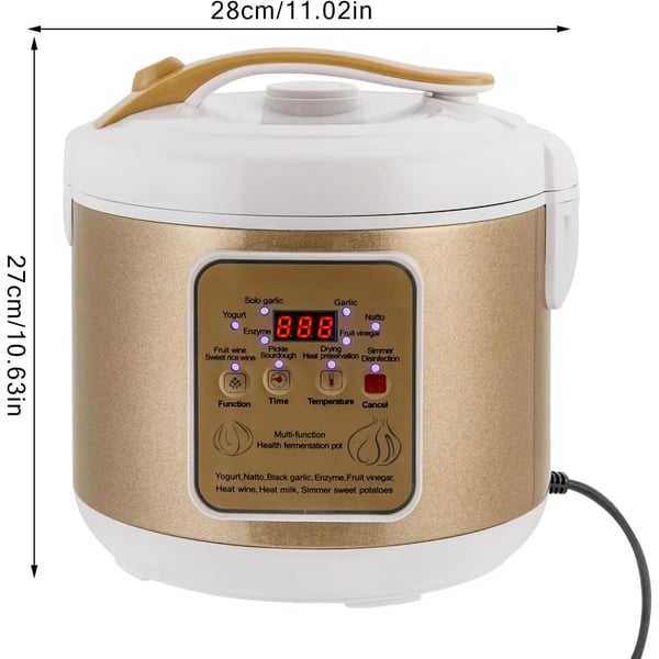 Hvidløgsgærer, 6 Liter Kapacitet, Aluminiumlegering og Rustfrit Stål, Høj Holdbarhed, Højtemperaturbestandig, Alsidig til Yoghurt og Natto