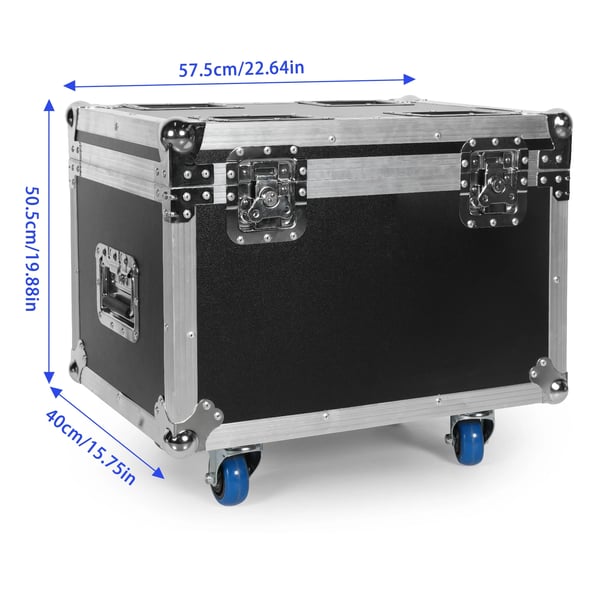 Flight Case, Højkvalitets Læder, 57,5 cm x 40 cm x 50,5 cm, Understøtter 4 Stykker Lys, CE Certificeret, Holdbar Beskyttelse