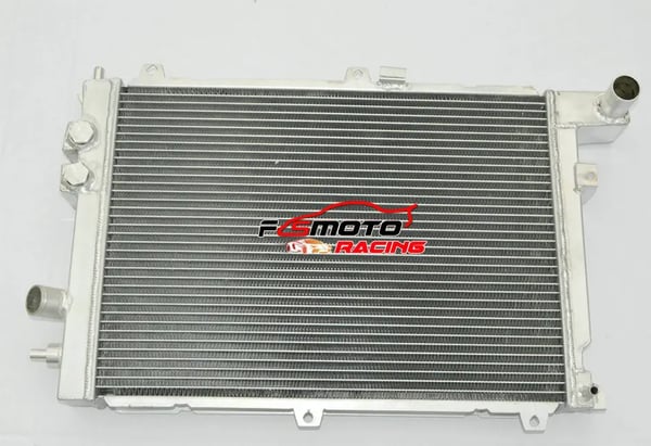 Aluminiumradiator, Højde 358mm, Bredde 498mm, Tykkelse 50mm, Indgang/Udgang 34mm/34mm, Forbedret Kølekapacitet 30%
