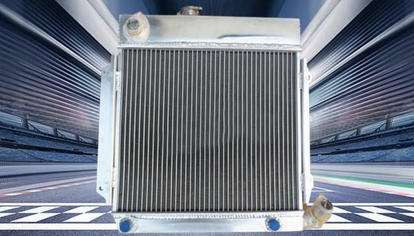 Radiator, Aluminium Material, Kerne Størrelse 400 mm x 345 mm, Samlet Størrelse 480 mm x 490 mm, Indgang/Udgange 32 mm