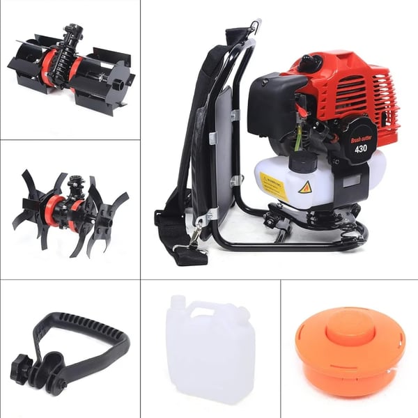 Gasdriven Grästrimmer, 1,7HK, 43CC, 2-taktsmotor,svart