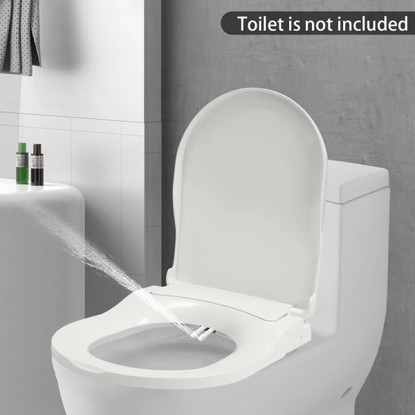 Bidet Toilet Sæde, Dobbelt Dyse System, Nem Installation,HVID