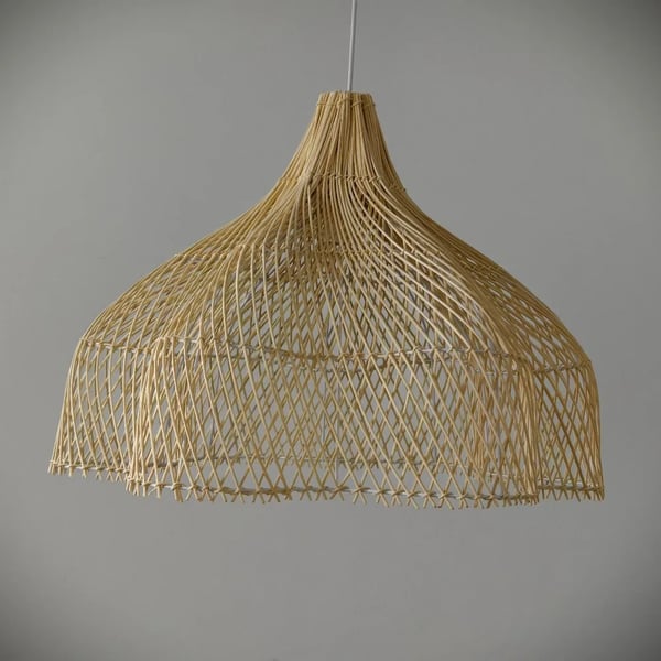 Kronleuchter, Håndvævet Rattan, LED Lyskilde,Ingen pære, Dia 60CM
