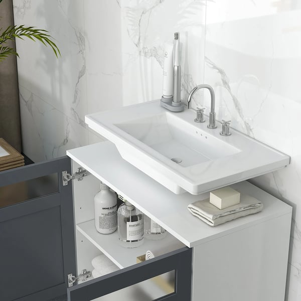 Under Sink Skab, Moderne Design, Holdbar Konstruktion,Grå og Hvid