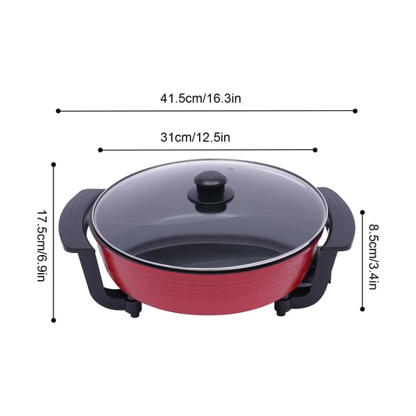 Hot Pot, 30,5 cm Diameter, 1360W Effekt, Non-Stick Belægning, Flere Temperaturindstillinger, Holdbar Aluminium Konstruktion