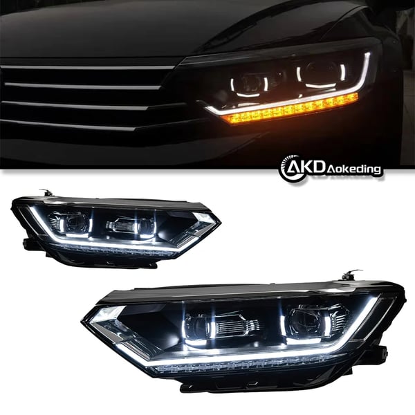 Forlygtesamling, LED-belysning, projektorlinse,Double U All LED, Venstrehåndsdrift