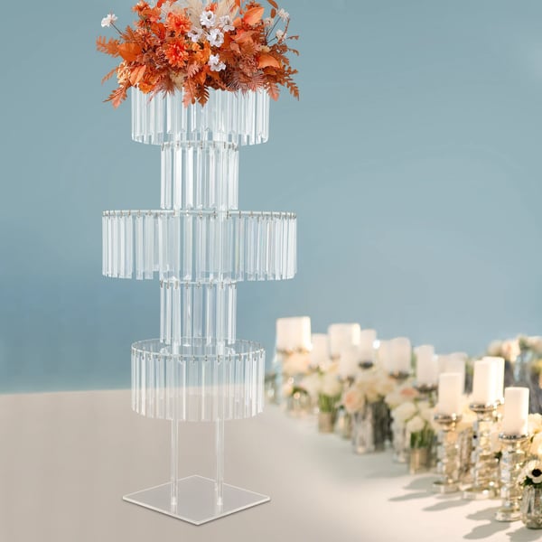 Blomsterstand, 5-lags design, elegant akrylbygning,Sølv
