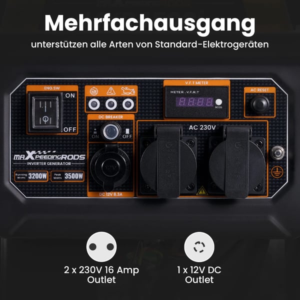 Invertergenerator, 3500W maksimal effekt, stille drift,MXR4500I-DE-Z2