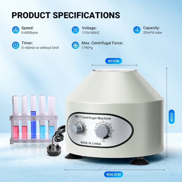 Laboratoriecentrifuge, Høj Effektivitet, Brugervenlige Kontroller,A
