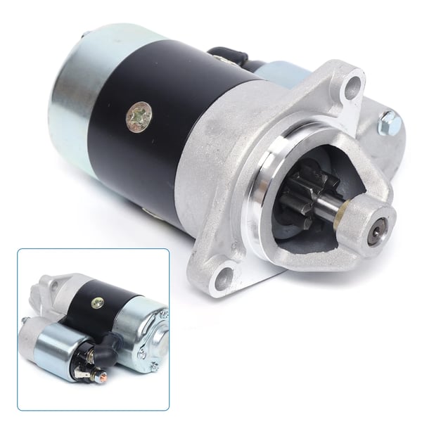 Dieselmotor Startmotor, 1,0KW Effekt, 8 Tands Gear,sort