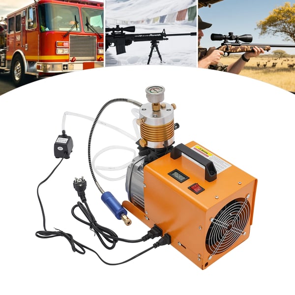 Luftkompressor Pumpe, 30MPA Maksimalt Tryk, Holdbar Konstruktion,220V, EU, Orange
