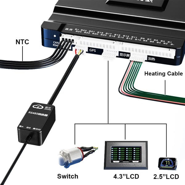 Batteristyringssystem, Aktiv Balance, Smart Forbindelse,JK-B1A20S15P, 20S