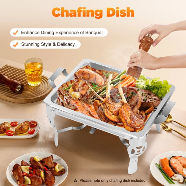 Chafing Dish, Modern Design, 6L Kapacitet,Silver