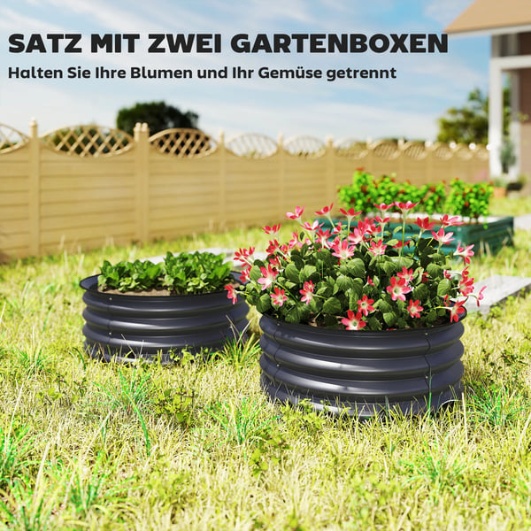 Hævet Plantebed, Stålmateriale, 72 x 36 x 30 tommer, 12 Kubikfod Kapacitet, Let at Samle, Egnet til Forskellige Planter