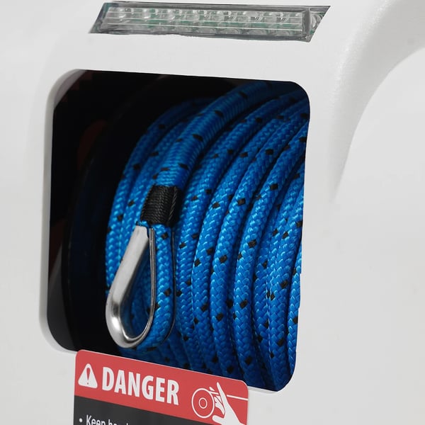 Elektrisk Ankerwinde, 100ft Sejl, 45 lbs Belastningsevne,HVID